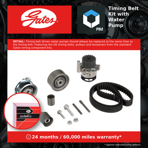 Timing belt water pump kit - belt,